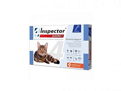 Inspector инсекто-акарицидные капли Квадро К для кошек менее 4 кг. 1 пип.
