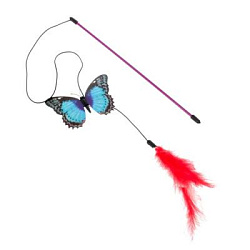 Дразнилка "Бабочка" с перьями, микс цветов 1513516 GiGwi