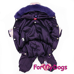 FOR MY DOG Комбинезон белый/фиолетовый "Птички"на девочек (12) FW1001-2021 F