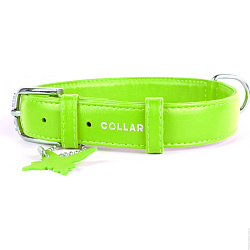 Ошейник "Collar Glamour" без украшений (ширина 20 мм, длина 30-39 см) зеленый 32935