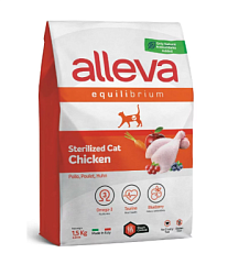 Alleva Equilibrium Sterilized Chicken сухой корм для кошек стерил-х с курицей 1,5 кг