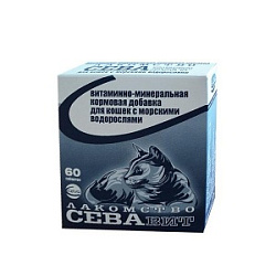 Сева поливитаминное лакомство  с морскими водорослями д/кош.60 табл.