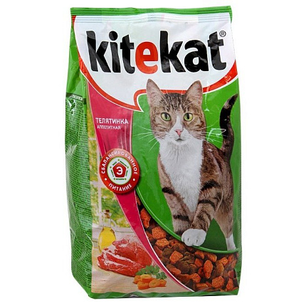 Kitekat (Китекат) сухой корм для кошек Телятинка Аппетитная (разв.) 15 кг