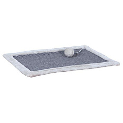 Когтеточка с бортиком из плюша для кошки 55*35 см светло-серый 43110 Trixie