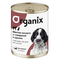 Organix консервы для щенков Мясное ассорти с говядиной и цукини 400 гр