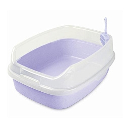 Туалет д/кошек с бортиком+совок С3-МСL/XL-DCLB 62*46*25 см cиреневый 361309 КОТЕНОК