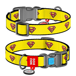 Ошейник WAUDOG Nylon c QR паспортом "Супермен 2", пл. фастекс, Ш 25 мм, Дл 35-58 см 0026-2014