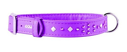 Ошейник Collar Glamour с клеевыми стразами Ромб шир 20мм дл 30-39см фиолетовый 33039