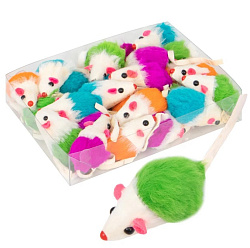 Мышь с натуральным мехом цветная с кошачьей мятой Rich Breed