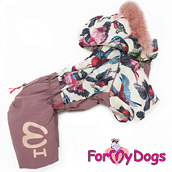 FOR MY DOG Комбинезон "Птички"лиловый д/девочек  (14) FW839-2020 F
