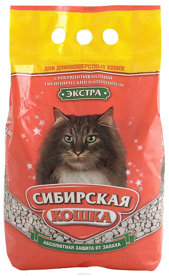 Наполнитель Сибирская кошка супервпитывающий Экстра для длинношерстных 7 л 00023816
