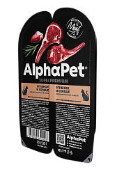 AlphaPet (АльфаПет) влажный корм для стерилизованных кошек ягненок и сердце в желе 80 г