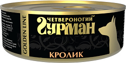 Четвероногий гурман "Золотая линия" кролик  натуральный в желе для собак 100 г.