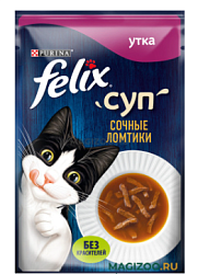 FELIX (Феликс) Суп влажный корм для взрослых кошек сочные ломтики с уткой 48 г