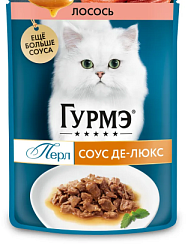GOURMET PERLE влажный корм для взрослых кошек роскошный соус с лососем 75 г