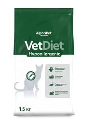ALPHAPET (АльфаПет)  VET DIET HYPOALERGENIC сухой корм для взрослых кошек 1,5 кг