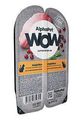 AlphaPet (АльфаПет) WOW влажный корм для стерилизованных кошек с ломтики индейки в соусе 80г
