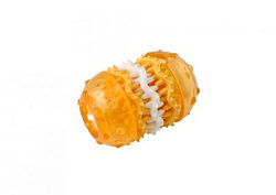 Жевательная игрушка для чистки зубов трехступенчатая со вкусом копченой курицы, оранж. 78801