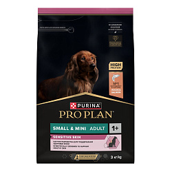 PRO PLAN (Про План) SENSITIVE SKIN сухой корм для взрослых собак мелких пород с лососем, 3 кг