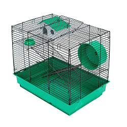 ECO клетка д/грызунов ГОША-2 разбор.,шаг прута 10,5мм,42*30*h38см,2 этажа (+домик,колесо,миска),изум