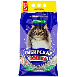 Наполнитель комкующийся Сибирская кошка "Супер" 5 л