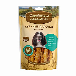 Деревенские лакомства Куриные палочки крученые для собак 100 г