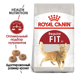 Royal Canin (Роял Канин) Fit 32 Корм сухой для взрослых умеренно активных кошек от 1 года, 15 кг