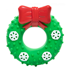 Игрушка виниловая для мелких пород NEW YEAR Рождественский венок 12 см, Triol