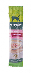 Крем-суп для кошек с кусочками телятины 10 г TITBIT