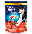 FELIX Двойная вкуснятина сухой корм для взрослых кошек с мясом 750 г