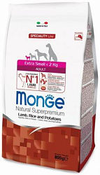 Monge Dog Speciality Extra Small корм д/ взр. собак миниатюрных пород ягн./рис/карт  800 г. 70011471