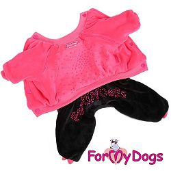 FOR MY DOG Костюм утепленный велюровый розовый (16) 148SS-2014  Р 