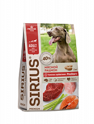 Sirius Сухой корм для взрослых собак, мясной рацион 2 кг