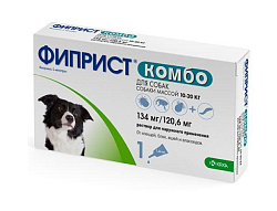 Фиприст Комбо капли для собак от клещей, блох и власоедоев от 10-20 кг, 1,34 мл, KRKA