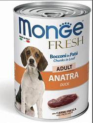 Monge dog fresh консервы для для собак мясной рулет утка 400 г