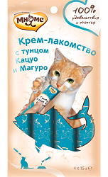 Мнямс Крем-лакомство для кошек с тунцом Кацуо и Магуро 15 г 703775