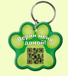 Адресник цифровой для собак и кошек с QR-кодом и NFC зеленый PetCard