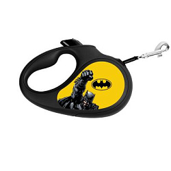 Поводок-рулетка WAUDOG R-leash "Бэтмен Желтый", S, до 15 кг, 5 м, светоотраж.черный 8124-1002-01