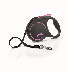 FLEXI Рулетка BLACK DESIGN L ремень  5 м до 50 кг розовый  57306F