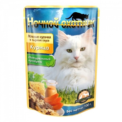 Ночной Охотник 100 г курица в сырном соусе для кошек 60294/6632