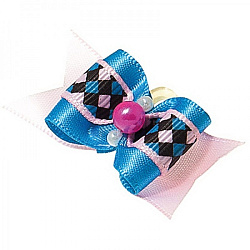 Бантик (пара) двойной объемный 4*1,5 см "Ностальжи" 18342 V.I.Pet