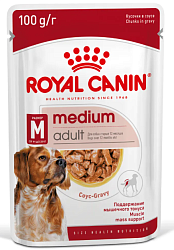 Royal Canin (Роял Канин) Медиум Эдалт влажный корм для взрослых собак средних пород в соусе, 85 г