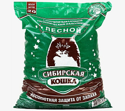 Наполнитель Сибирская кошка Лесной древесные гранулы 20 л 
