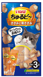 INABA (ИНАБА) Churu Bee Запеченные трубочки для кошек Куриное филе, 10 г х 3 шт