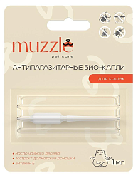 Muzzle (Мазл) антипаразитарные био-капли для кошек, 1 мл, Muzzle