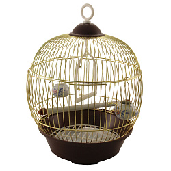 Клетка для птиц 23BG d230*365 мм круглая (золотая) Triol