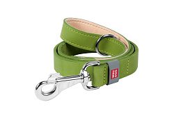 Поводок WAUDOG Classic. кожа, стандартный карабин (ширина 20мм, длина 122см) салатовый 08145