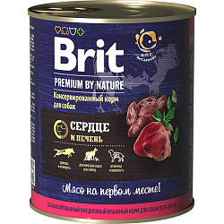 BRIT (Брит) консервы корм для собак сердце с печенью 850 г