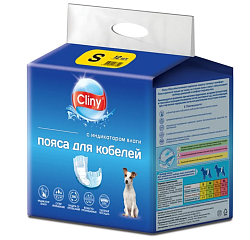 CLINY Пояс впитывающий для кобелей 3-6 кг S 1 штука (в упаковке 12 штук) Неотерика 