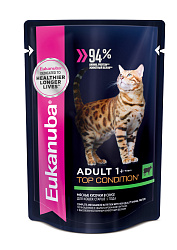 Eukanuba (Эукануба) влажный корм для взрослых кошек с говядиной в соусе 85 г 
